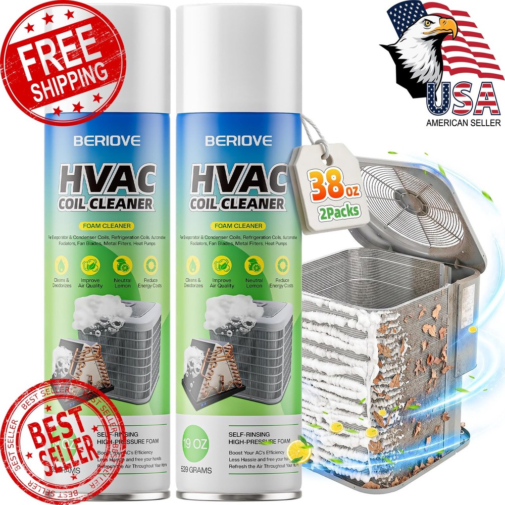 BERIOVE AC Coil Cleaner 19 Fl Oz 2 Pack