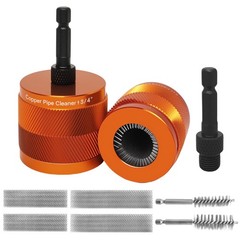1/2″ & 3/4″ Cleaner Set for Drill,with 1/4″ Hex Shank & 6 Brush Blades & 2 Pi…