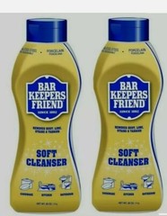 2 BAR KEEPERS FRIEND Soft Cleanser Multi Use Hard Surface Cleaner 26oz Gel 11624