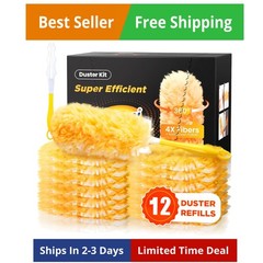 Heavy Duty Duster Refills, Unscented Disposable Dusters Kit for Cleaning Dust…