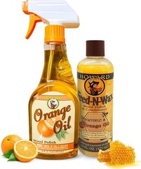 Howard Feed N Wax Wood Polish and Conditioner, and Howard Orange Oil Wood Polish