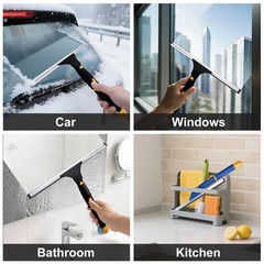 Swivel Shower Squeegee for Glass Doors, All-Purpose Anti-Slip Window Squeegee…