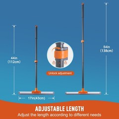 Heavy Duty Rubber Floor Squeegee for Concrete & Tile, Extendable Handle, Water R