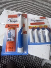 Sonic Scrubber Bathroom Tool Power Cleaner Plus + Interchangeable Brush Packs