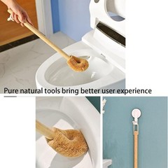 Cepillo de baño, cabezal de fibra de coco natural y mango de madera de caucho