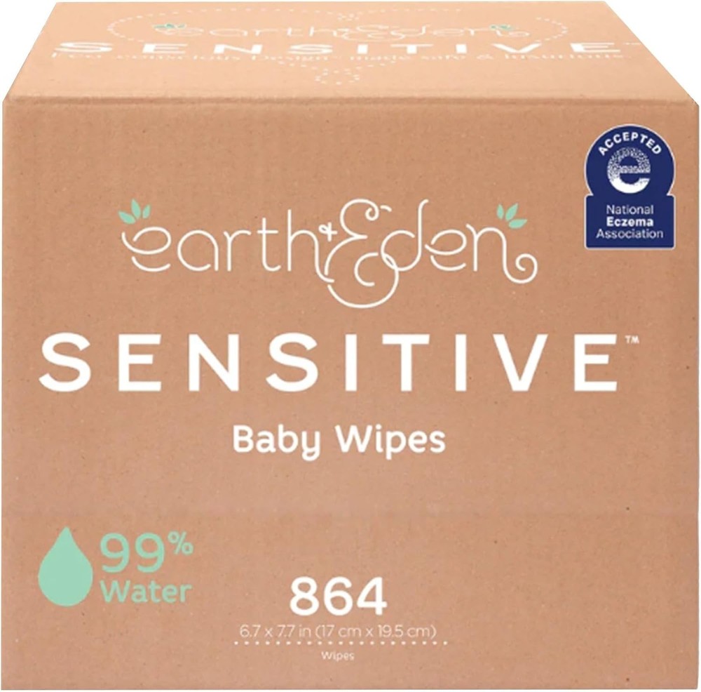 Earth & Eden Sensitive Baby Wipes (864 Count, 12 Packs of 72 Wipes) – Eco-Cons