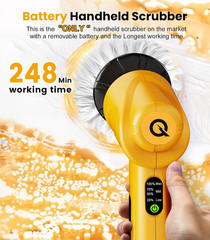 Battery Electric Spin Scrubber Q4, Handheld Scrubber for Cleaning with Display,