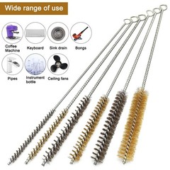 12 Pcs Brass Wire Brush Stainless Steel Wire Brush Set, 12″/30.5cm Long, Roun…