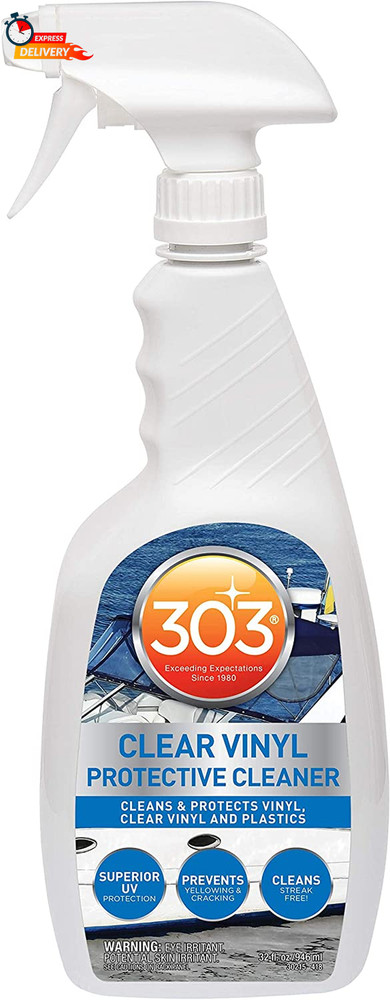 303 Products Marine Clear Protective Cleaner – Cleans and Protects Vinyl and Pla