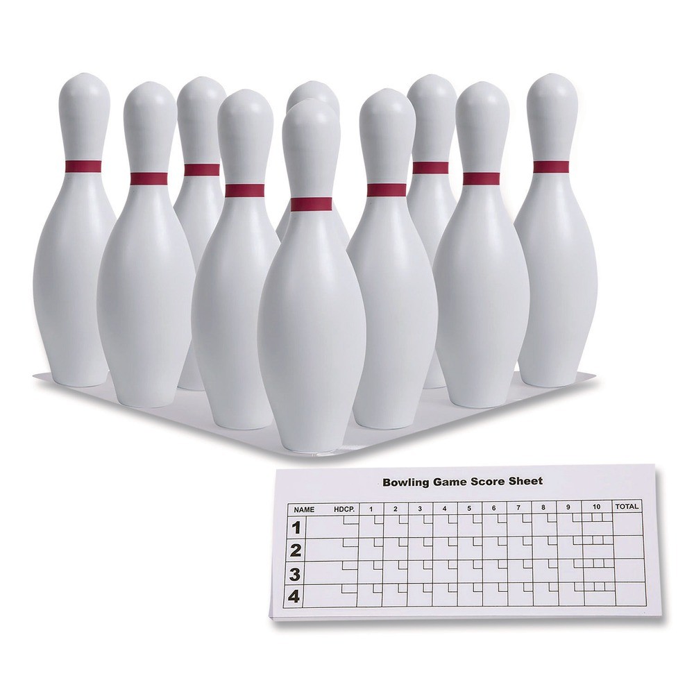 Champion Sports BP10 Plastic Bowling Pin Set – White (10/Set) New