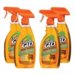 4 Pack Orange GLO 16oz. Wood Furniture 2-in-1 Clean Polish Spray Restores Luster