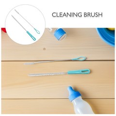 Sky Blue Plastic Straw Cleaning Brush Kit Long Reusable Household Tube Cleaner
