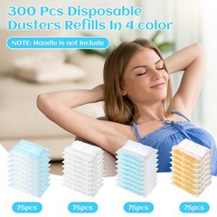 300 Pcs Heavy Duty Disposable Duster Refills – 180° Multi-Surface Cleaners