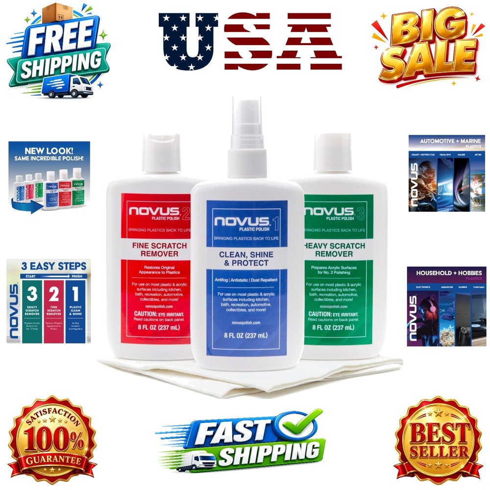 PK1-8 | Plastic Clean & Shine Fine Scratch Remover Heavy Scratch Remover and …