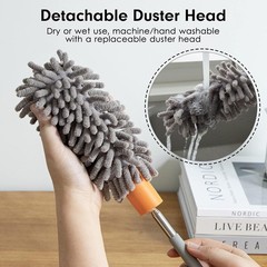 Microfiber Duster for Cleaning, Hand Washable Dusters with 2pcs Replaceable M…