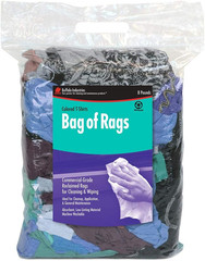 (10087PB) Recycled Multicolored T-Shirt Cloth Rags, 8 Lb. Bag, All-Purpose Rag f