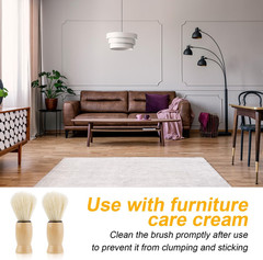 2Pcs Furniture Salve for Leather, Wooden Furniture Oil Brush with Comfortable Ha