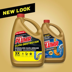 Liquid-Plumr Pro-Strength Clog Destroyer, Liquid Drain Cleaner, 80 Fluid Ounces