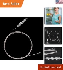 Nylon & Stainless Steel Drain Brush – 143cm Flexible Tool for Easy Clog Removal