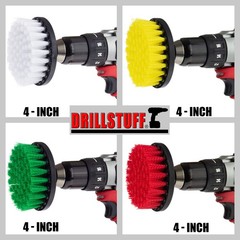 4in Soft, Medium and Stiff Drill Brush Attachment Power Scrubber Brush Set