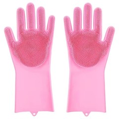 Silicone Hand Gloves for Dish Washing Kitchen Bathroom Car Cleaning Pack of 1