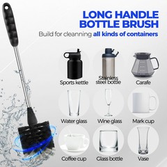 Holikme 6 Pack Bottle Brush Set, 14″ Long Handle Stainless Steel Bottle Cleaner