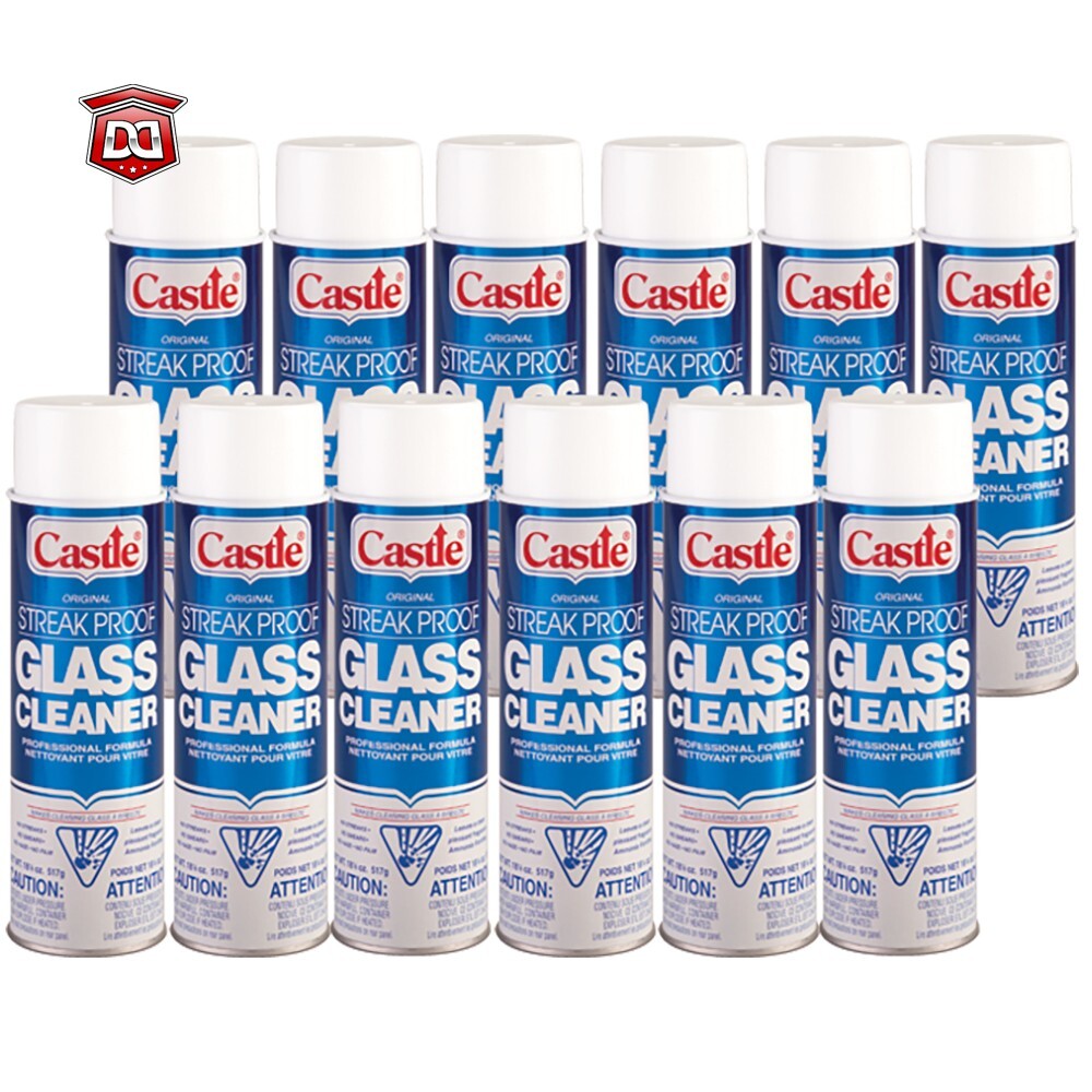 CASTLE Aerosol Glass Cleaner Streak Proof (Case of 12)