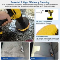 Drill Brush Cleaning Set for Car Detailing Carpet Upholstery Boat Seats