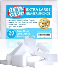 20 Pack Extra Large Melamine Eraser Sponges – Thick, Long Lasting Cleaning Power