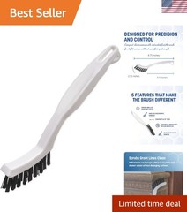 Flo-Pac Grout Brush – 8 Inch Detail Brush with Stiff Nylon Bristles, BPA-Free