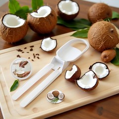 2Pcs White Coconut Opener,Coconut Meat Scraper,Soft and Flexible Coconut Egg …