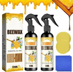 2× Bee Wax Furniture Polish Spray Natural Micro-Molecularized Beeswax Tool Set