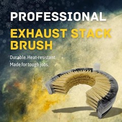 Curved Wash Brush for Exhaust Stack Pipes with Natural Tampico Fiber- 8″-10″