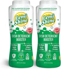 Lemi Shine Dish Detergent Booster 24oz 2 Pack Hard Water Stain Remover Cleaner