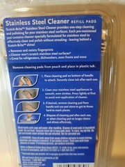 Scotch Brite 3M Stainless Steel Cleaner Appliance Shine Refill Pads Wipes Polish