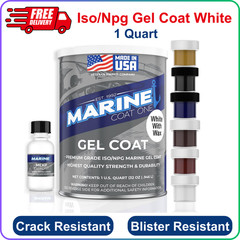 Gel Coat White With Wax & MEKP Catalyst For Boats And Fiberglass Repair 1 Quart