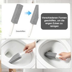 Pumice Stone for Toilet Bowl Cleaning with Handle 4 Pack Scouring Stick Removes