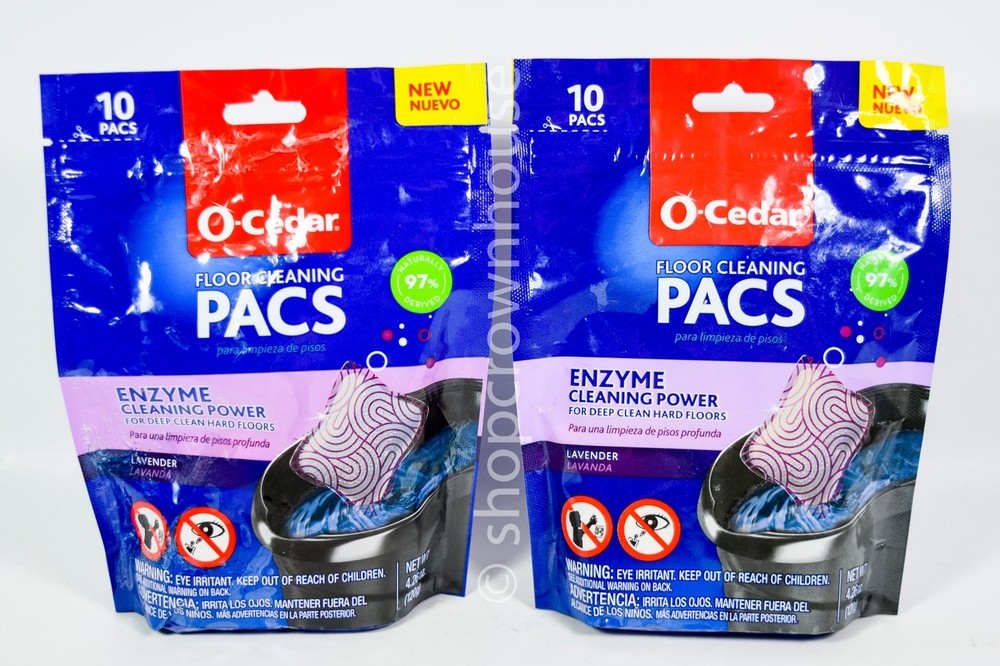2 O-Cedar PACS Hard Floor Cleaner, Lavender Scent 10 Count = 20 total