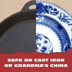 Premium Cast Iron Cleaner 2-in-1 Chainmail Scrubber & Silicone Core – Heavy Duty
