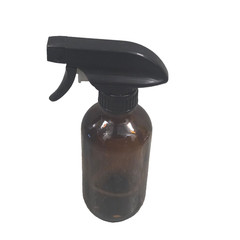 Amber Glass Spray Bottle with Black Trigger Sprayer (Empty)