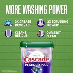 Cascade Platinum Plus Dishwasher Pods, Fresh Scent, 47 Count, Dish Soap, 2 Pack