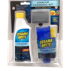 Cerama Bryte Cooktop Cleaner 10 OZ + Scraper, Pad, Pad Tool – Remove Stains NEW