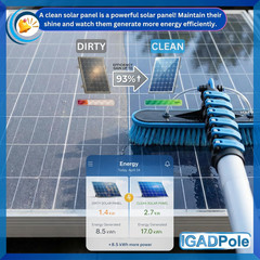pole 28 FT Water-Fed Washing Kit with Soap-Dispenser, Brush, 10″ Squeegee & Cobw