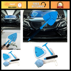 Extendable Windshield Cleaner Tool Kit – 20″ Handle, Pivoting Head, 2 Microfiber