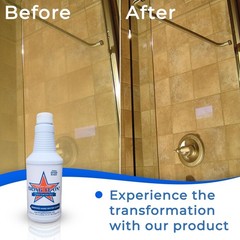 2 Pack 32 Oz Hard Water Stain Remover for Glass, Shower Door Cleaner, Soap Sc…