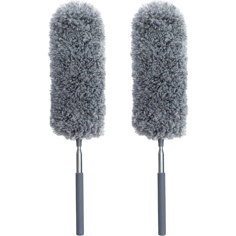 Microfiber Duster 2 Pack Washable Extendable Pole for Ceiling Fan Window Car