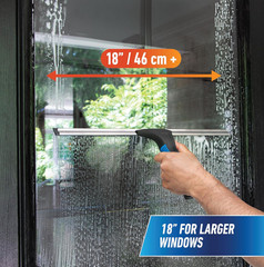Professional Connect and Clean 18” EZ Change Window and Glass Cleaning Squeegee,