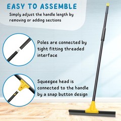 Squeegee Broom for Floor, 18” Heavy Duty Rubber Wiper with 60” Long Handle …