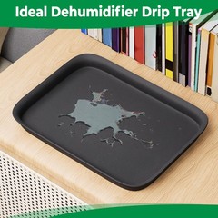 Black Hard Plastic Leak Proof Dehumidifier Floor Drip Pan Tray 13x9x2 Inch