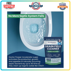 Drain Field Cleaner by Dr. Pooper – Clears Septic System Leach & Drain Field of